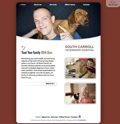 South Carroll Veterinary Hospital Web Site